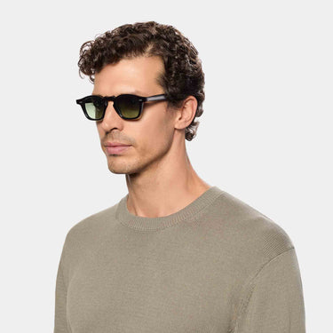 Man wearing sunglasses cord limited edition green glasses 10years made in Italy 