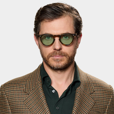 Linea Uomo Green Oversized Sunglasses Oversized Italian Sunglasses SEE 6733 Sun | Acetate, Wide  main image 2