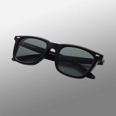 Square eco black sunglasses with bottle green lenses: Carré Eco