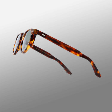 Eco spotted havana sunglasses with mirror green lenses: Hem Eco
