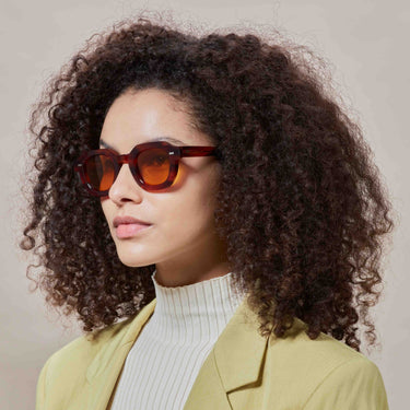 sunglasses juta eco havana orange sustainable tbd eyewear woman handcrafted in Italy