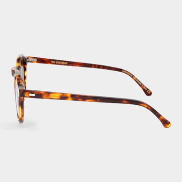 sunglasses lapel eco spotted havana tobacco sustainable tbd eyewear lateral handcrafted in Italy