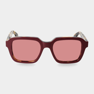 sunglasses lino plum red handcrafted in Italy with sustainable materials