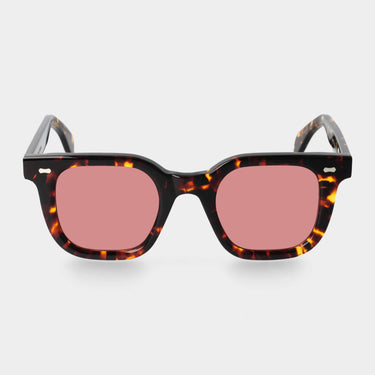 Mastro Eco Dark Havana sunglasses by TBD Eyewear, handmade in Italy from sustainable materials with red lenses and a timeless design