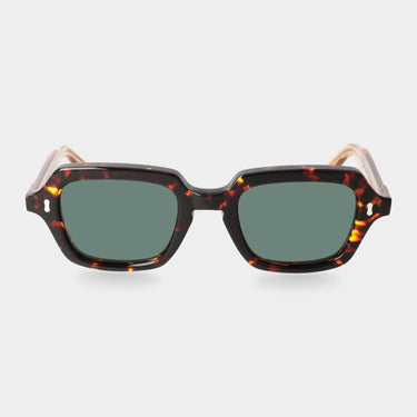 sunglasses oak eco bicolor bottle green sustainable tbd eyewear front handcrafted in Italy