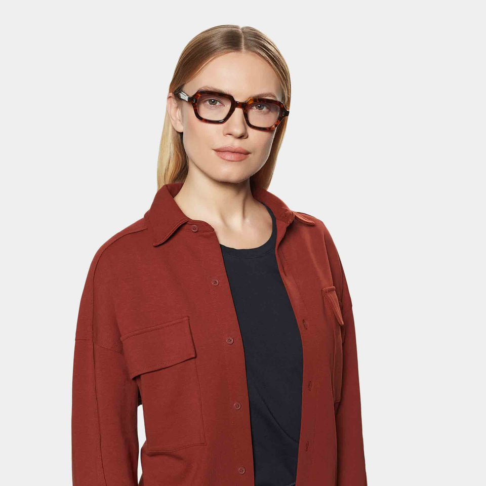 Square tortoiseshell optical frame Oak TBD Eyewear