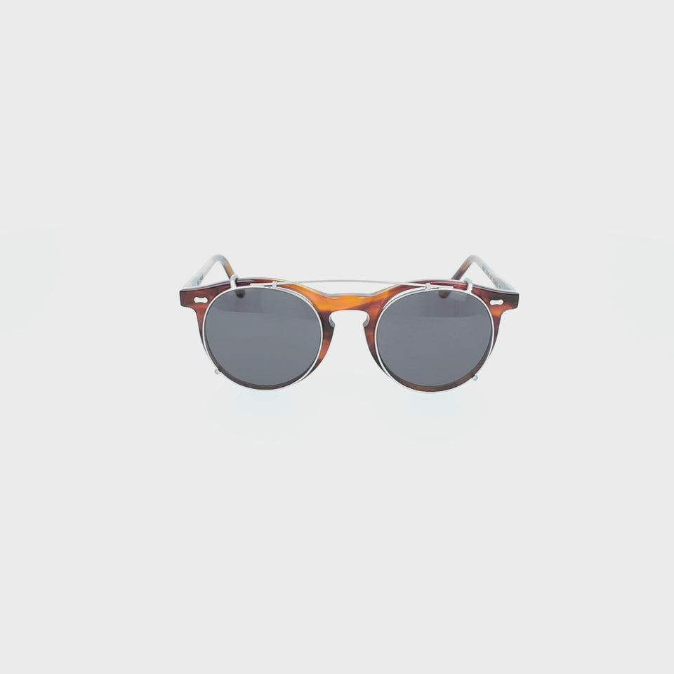 sunglasses pleat eco havana grey handcrafted in Italy with sustainable materials