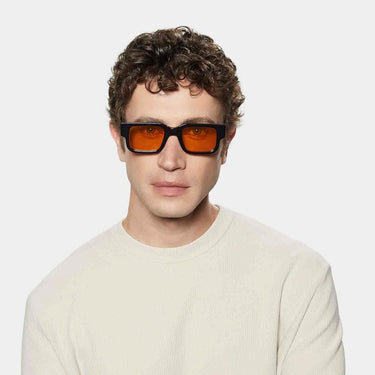 silk eco black orange sustainable tbd eyewear man_ handcrafted in Italy