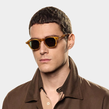sunglasses cord golden havana bottle green Italian design