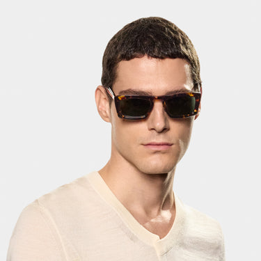 sunglasses leaf eco dark havana bottle green handcrafted in Italy with sustainable materials