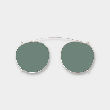 clip silver bottle green tbd eyewear front made in Italy