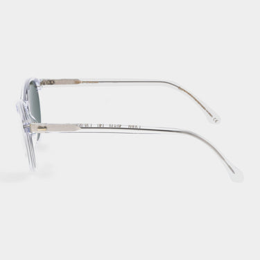 sunglasses cran eco transparent bottle green sustainable tbd eyewear lateral handcrafted in Italy
