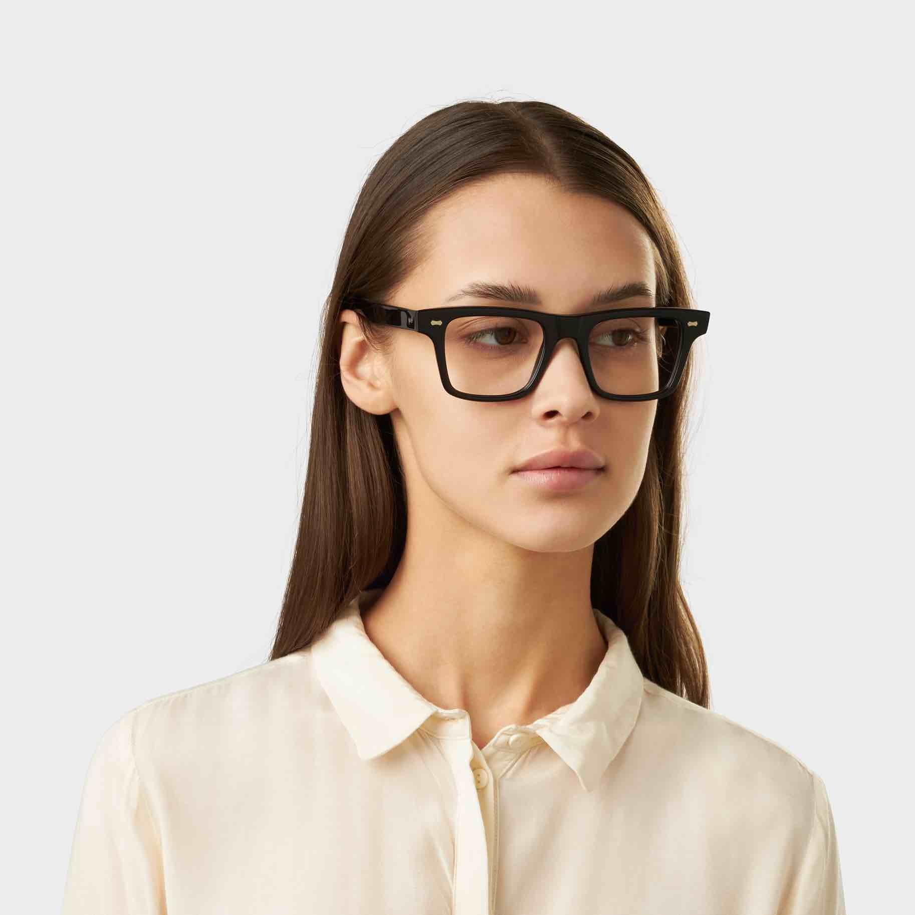 Black Square Eyeglasses Handmade In Italy Denim Tbd Eyewear