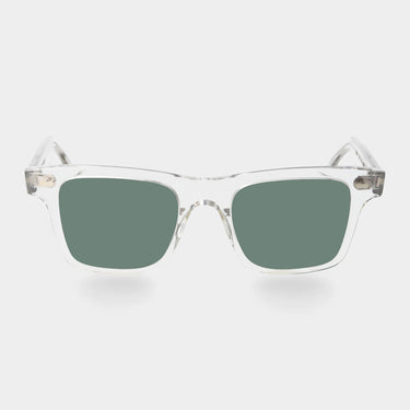 sunglasses denim eco transparent bottle green sustainable tbd eyewear front made in Italy