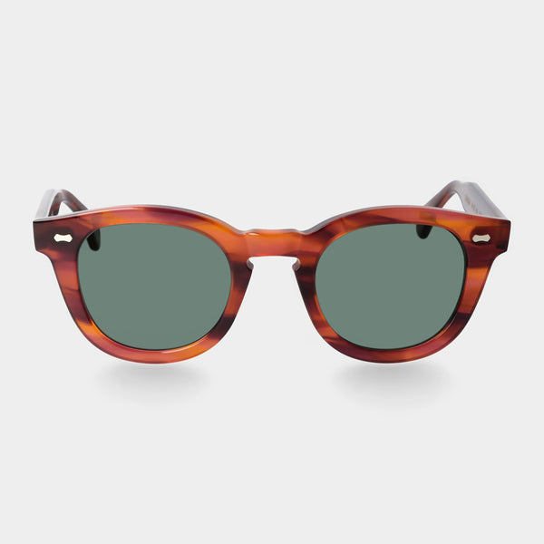 Square brown sunglasses and green lenses: Donegal | TBD Eyewear