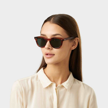 sunglasses donegal eco havana bottle green sustainable tbd eyewear woman handcrafted in Italy