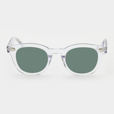 sunglasses donegal eco transparent bottle green sustainable tbd eyewear front made in Italy