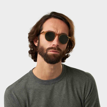 sunglasses lapel eco champagne bottle green sustainable tbd eyewear man handcrafted in Italy