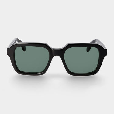 sunglasses lino eco black bottle green sustainable tbd eyewear front handcrafted in Italy