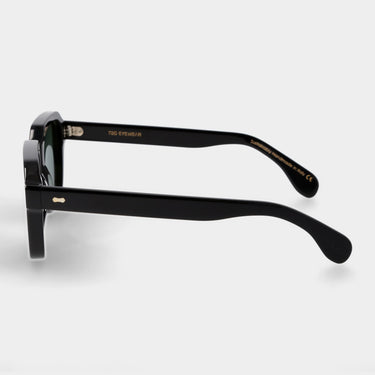 sunglasses lino eco black bottle green sustainable tbd eyewear lateral6 handcrafted in Italy