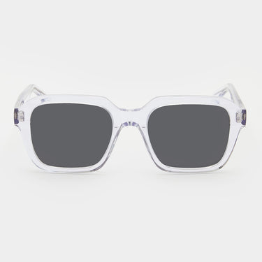 sunglasses lino eco transparent gradient grey sustainable tbd eyewear front handcrafted in Italy