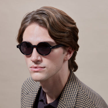 sunglasses oxford eco black gradient grey sustainable tbd eyewear man front made in Italy