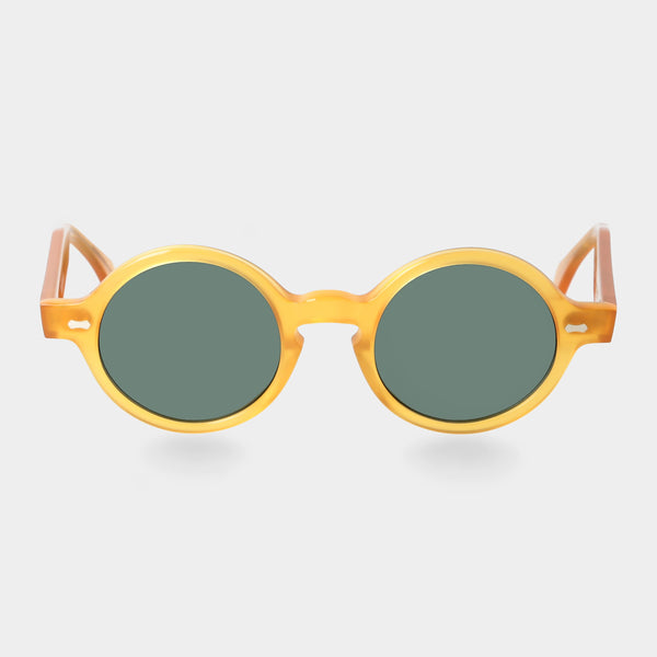 Chic Yellow Sunglasses Odyssey Posh col6 designed in Australia Odyssey Gold Uni-Sex Round Sunglasses | Le Specs main image 4