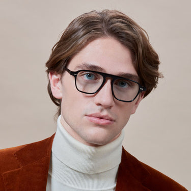 eyeglasses panama eco black optical sustainable tbdeyewear man front made in Italy