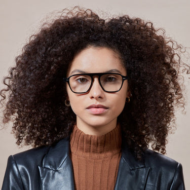 eyeglasses panama eco black optical sustainable tbdeyewear woman front handcrafted in Italy