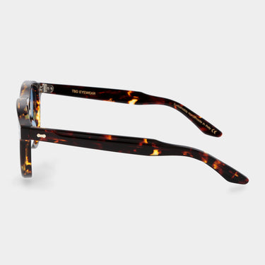 sunglasses piquet eco dark havana blu sustainable tbd eyewear lateral handcrafted in Italy