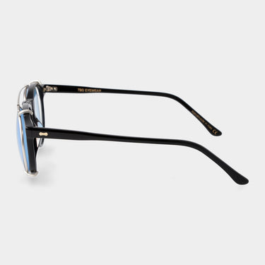 sunglasses pleat black silver blue tbd eyewear lateral made in Italy