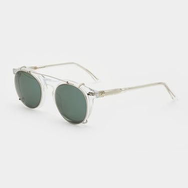 sunglasses pleat eco transparent silver bottle green sustainable tbd eyewear total handcrafted in Italy