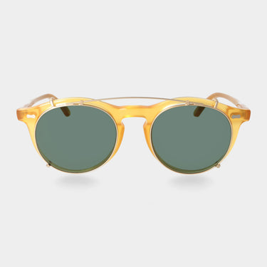 sunglasses pleat honey gold bottle green tbd eyewear front handcrafted in Italy