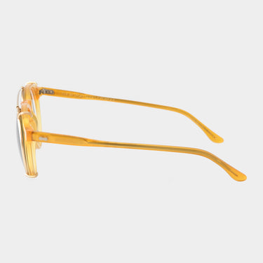 sunglasses pleat honey gold bottle green tbd eyewear lateral handcrafted in Italy