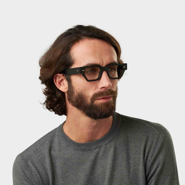 eyeglasses raso eco black optical sustainable tbd eyewear man handcrafted in Italy