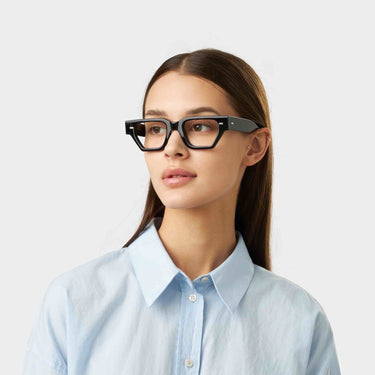 eyeglasses raso eco black optical sustainable tbd eyewear woman handcrafted in Italy
