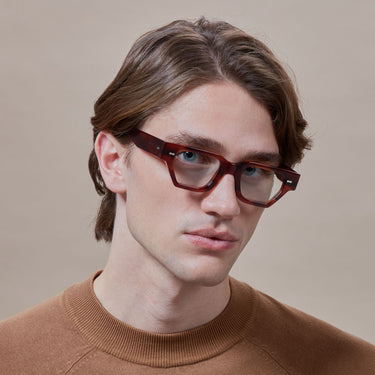 eyeglasses raso eco havana optical sustainable tbd eyewear man front handcrafted in Italy
