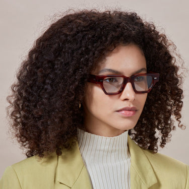 eyeglasses raso eco havana optical sustainable tbd eyewear woman side made in Italy