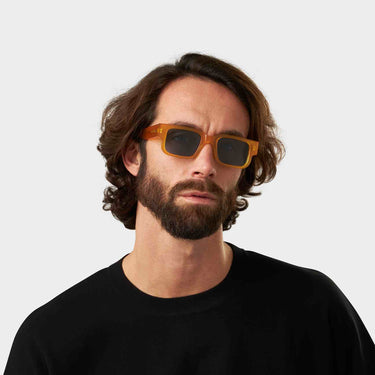 sunglasses silk eco honey blue sustainable tbd eyewear man handcrafted in Italy