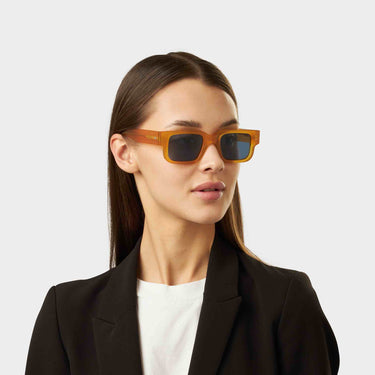 sunglasses silk eco honey blue sustainable tbd eyewear woman handcrafted in Italy