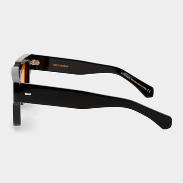 sunglasses tela eco black orange sustainable tbd eyewear lateral handcrafted in Italy