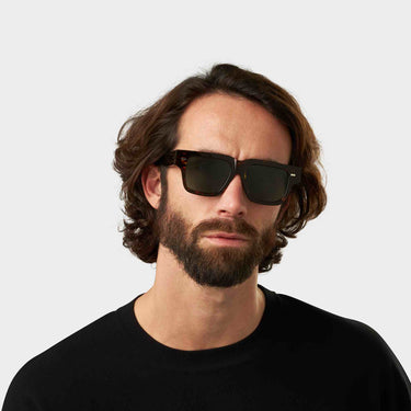 sunglasses tela eco dark havana bottle green sustainable tbd eyewear man handcrafted in Italy