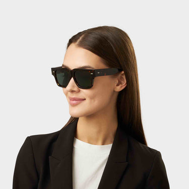sunglasses tela eco dark havana bottle green sustainable tbd eyewear woman handcrafted in Italy