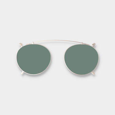 welt clip silver bottle green tbd eyewear front handcrafted in Italy