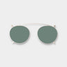 welt clip silver bottle green tbd eyewear front handcrafted in Italy
