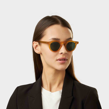 sunglasses welt eco honey bottle green sustainable tbd eyewear woman made in Italy