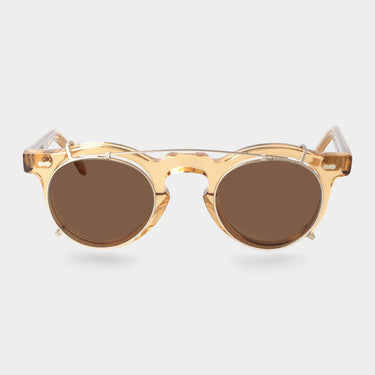 sunglasses welt with clip gold tobacco grey tbd eyewear front handcrafted in Italy