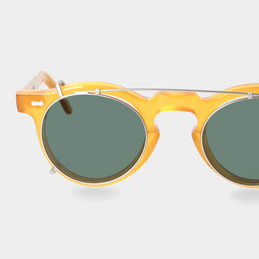 sunglasses welt with clip silver bottle green tbd eyewear lens handcrafted in Italy